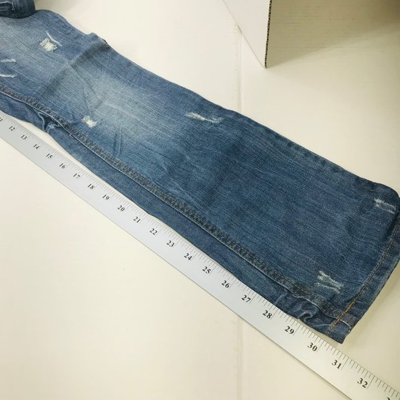 Almost Famous Women's Size 3 Distressed Denim Blue Jean Preowned Good Condition - Picture 9 of 12